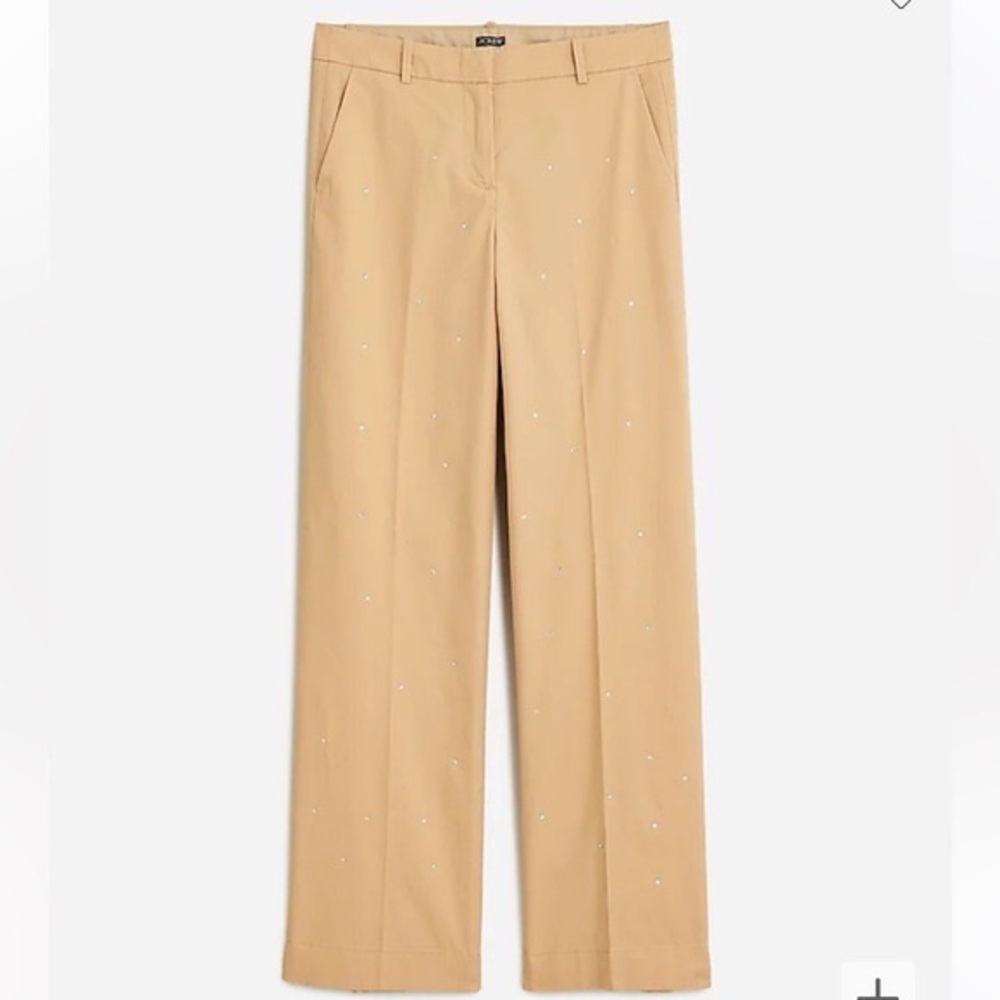 Full length Sydney wide leg chino pant with rhinestones